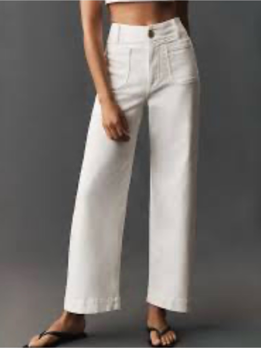 Maeve High-Waist Wide Leg White Jeans for Women
